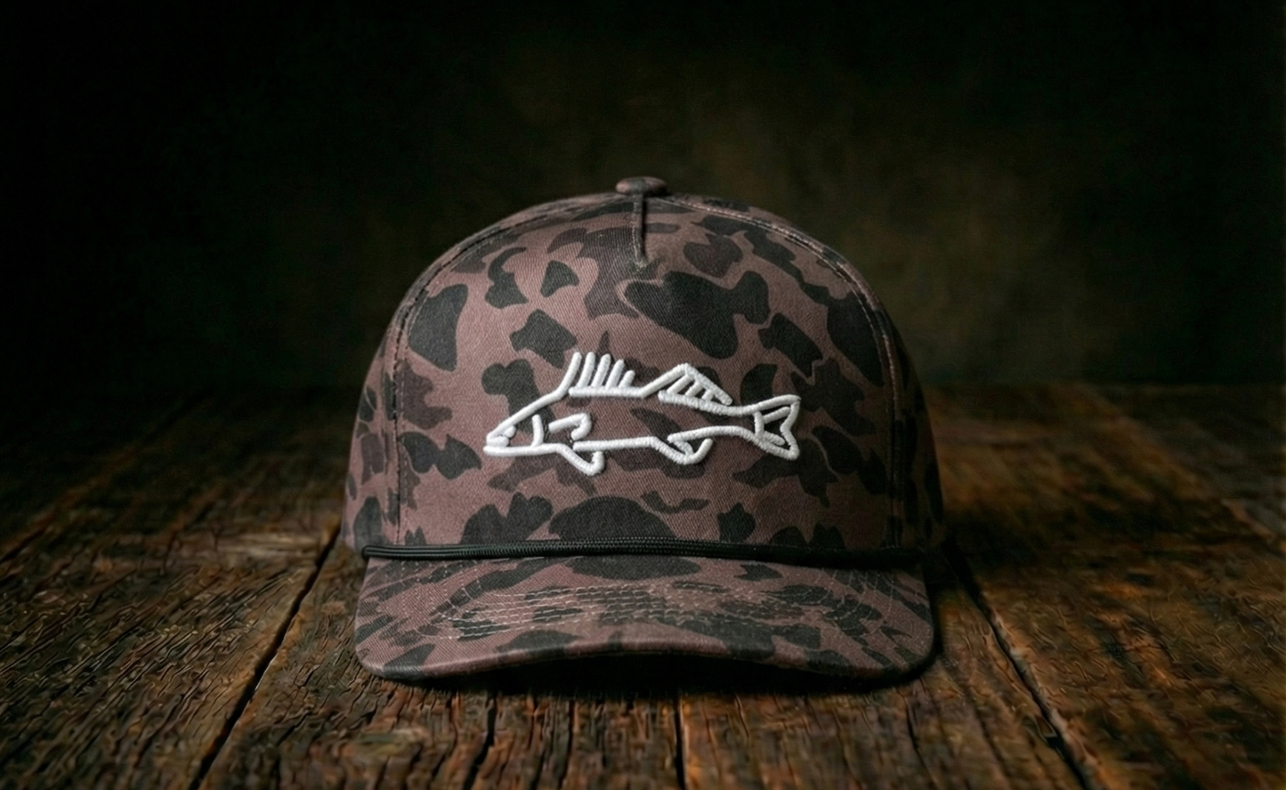 Duck Camo Walleye Rope Hat